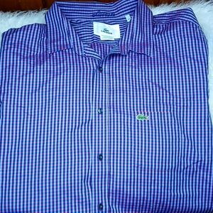 LACOSTE MEN OXFORD BUTTON DOWN SHIRT SIZE  2XLT
